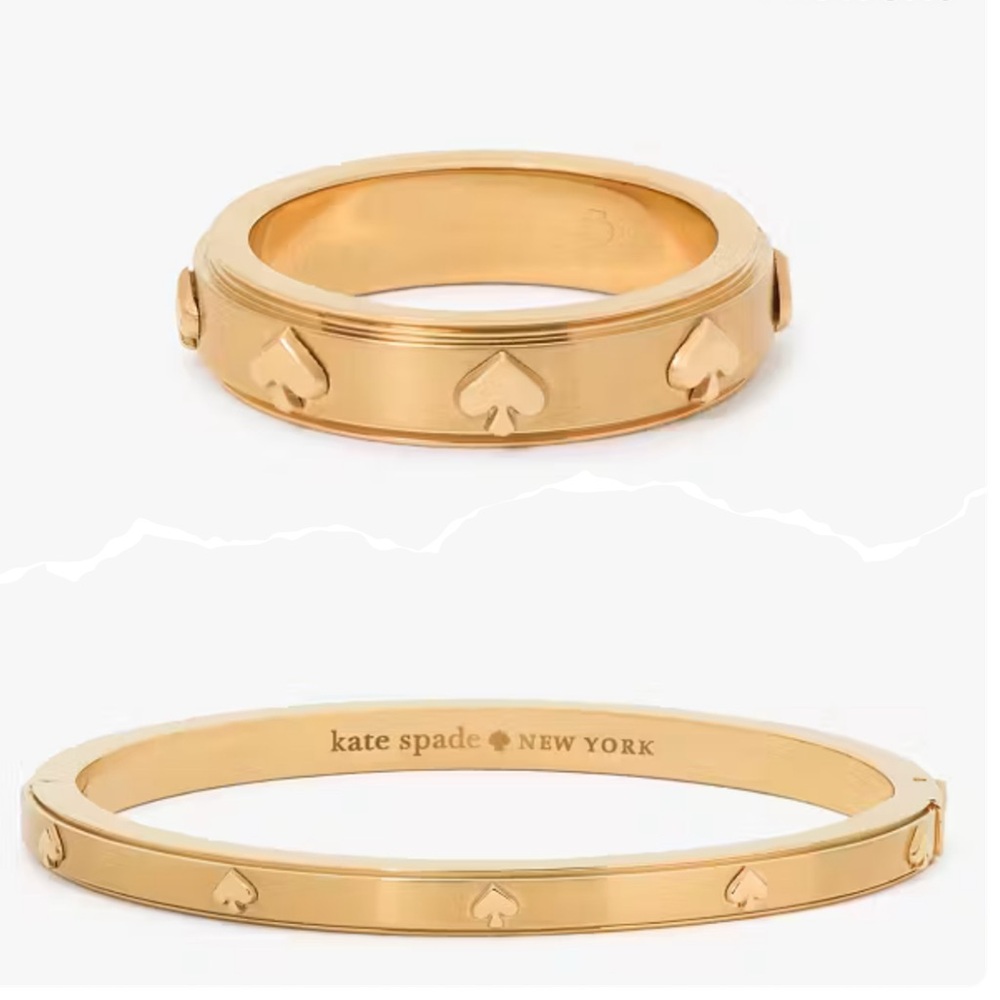 Kate Spade Gold Studded Bangle and ring set